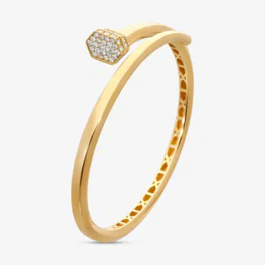 Crivelli Crivelli Pillar 18K Yellow Gold Diamond Bypass Bangle Bracelet by The Solist | Thumbnail 2 Crivelli Crivelli Pillar 18K Yellow Gold Diamond Bypass Bangle Bracelet by The Solist | Thumbnail 2