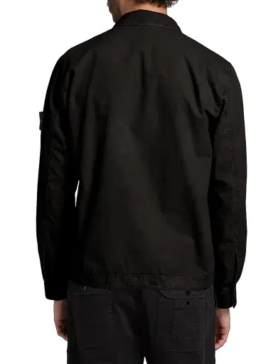 Stone Island Men's Zip-Front Cotton Shirt Jacket - Black - Size XXL | Thumbnail 5