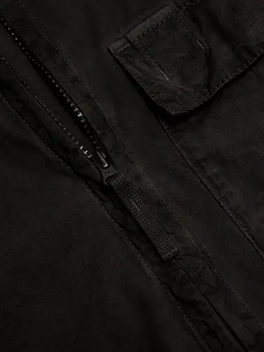 Stone Island Men's Zip-Front Cotton Shirt Jacket - Black - Size XXL | Thumbnail 7