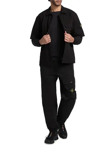 Stone Island Men's Logo Stretch-Cotton Trousers | Thumbnail 2 Stone Island Men's Logo Stretch-Cotton Trousers | Thumbnail 2