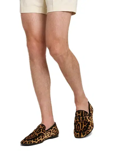 Dolce & Gabbana Men's Crosta Leopard-Print Calf Hair Loafers - Leopard - Size 13 | Thumbnail 2