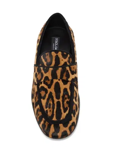 Dolce & Gabbana Men's Crosta Leopard-Print Calf Hair Loafers - Leopard - Size 13 | Thumbnail 5