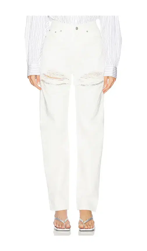 AREA Crystal Fray Slit Jean