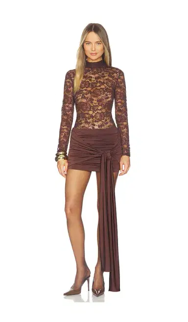 AWAVE Studio Mini Long Sleeve Lace Dress | Thumbnail 1