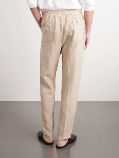 Altea Mattia Straight-Leg Linen Drawstring Trousers - Men | Thumbnail 3 Altea Mattia Straight-Leg Linen Drawstring Trousers - Men | Thumbnail 3