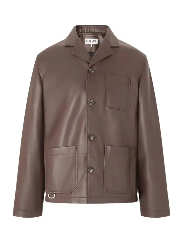 Loewe Camp-Collar Logo-Debossed Leather Jacket - Men