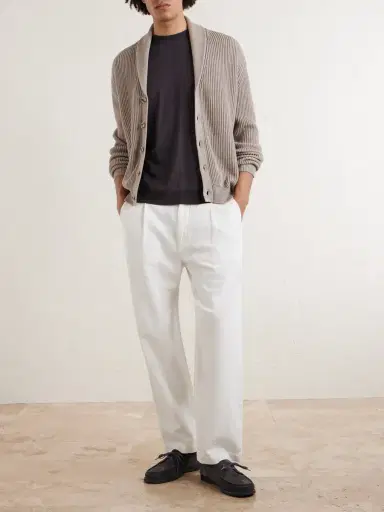 Altea Shawl-Collar Ribbed Cotton and Cashmere-Blend Cardigan - Men | Thumbnail 2 Altea Shawl-Collar Ribbed Cotton and Cashmere-Blend Cardigan - Men | Thumbnail 2