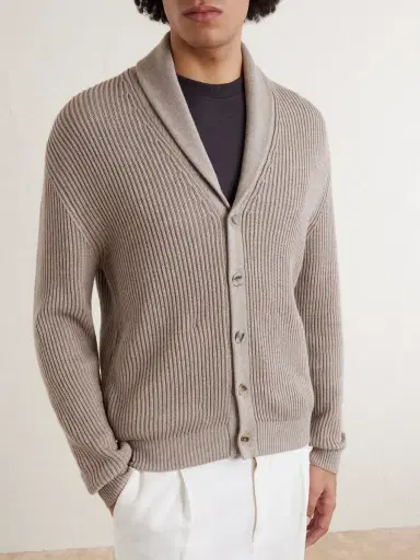 Altea Shawl-Collar Ribbed Cotton and Cashmere-Blend Cardigan - Men | Thumbnail 3 Altea Shawl-Collar Ribbed Cotton and Cashmere-Blend Cardigan - Men | Thumbnail 3