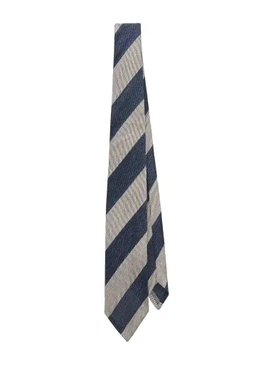dunhill 9.5cm Striped Linen and Mulberry Silk-Blend Jacquard Tie - Men | Thumbnail 1 dunhill 9.5cm Striped Linen and Mulberry Silk-Blend Jacquard Tie - Men | Thumbnail 1