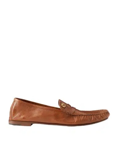 Versace Logo-Embellished Leather Penny Loafers - Men | Thumbnail 1 Versace Logo-Embellished Leather Penny Loafers - Men | Thumbnail 1