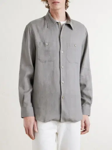 Brunello Cucinelli Linen Shirt - Men | Thumbnail 3