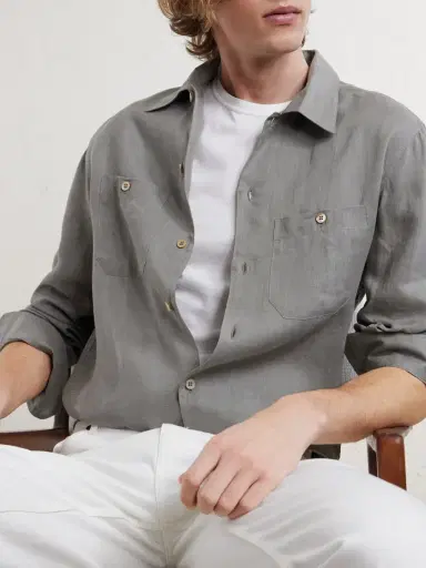 Brunello Cucinelli Linen Shirt - Men | Thumbnail 5