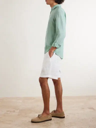 Altea Samuel Straight-Leg Linen Drawstring Shorts - Men | Thumbnail 2