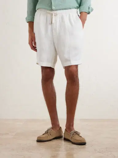 Altea Samuel Straight-Leg Linen Drawstring Shorts - Men | Thumbnail 3