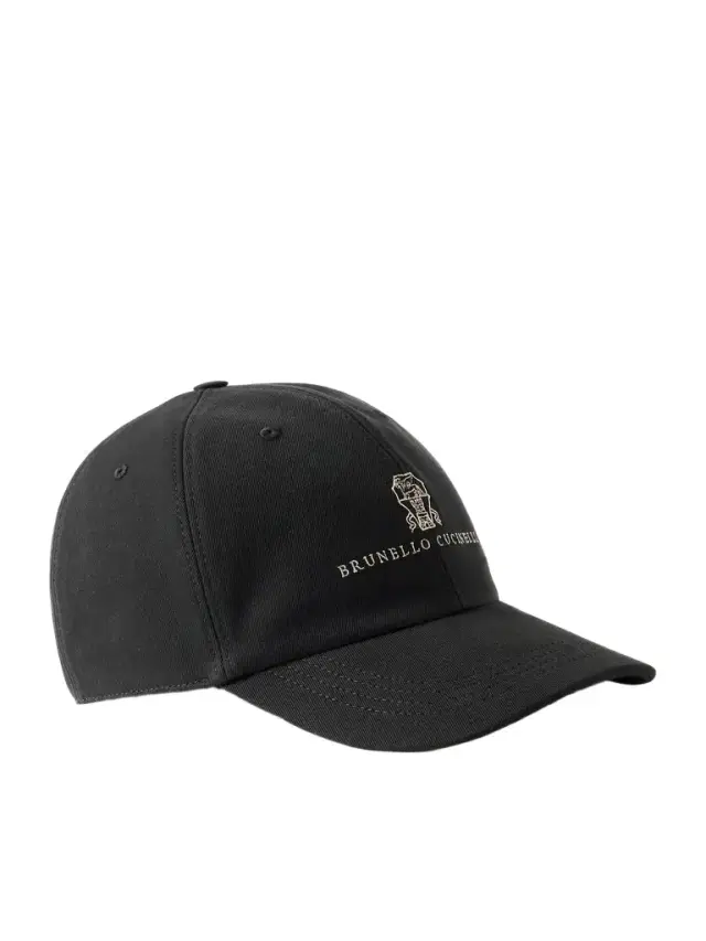 Brunello Cucinelli Logo-Embroidered Leather-Trimmed Cotton-Twill Baseball Cap - Men
