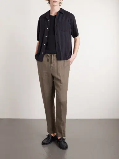 Altea Mattia Straight-Leg Linen Drawstring Trousers - Men | Thumbnail 2 Altea Mattia Straight-Leg Linen Drawstring Trousers - Men | Thumbnail 2