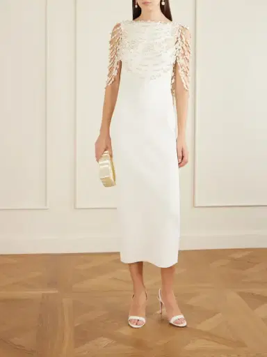Cult Gaia Meri Cape-effect Open-back Embellished Knitted Midi Dress | Thumbnail 2