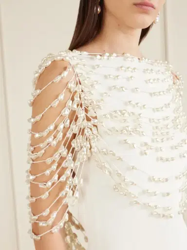 Cult Gaia Meri Cape-effect Open-back Embellished Knitted Midi Dress | Thumbnail 5
