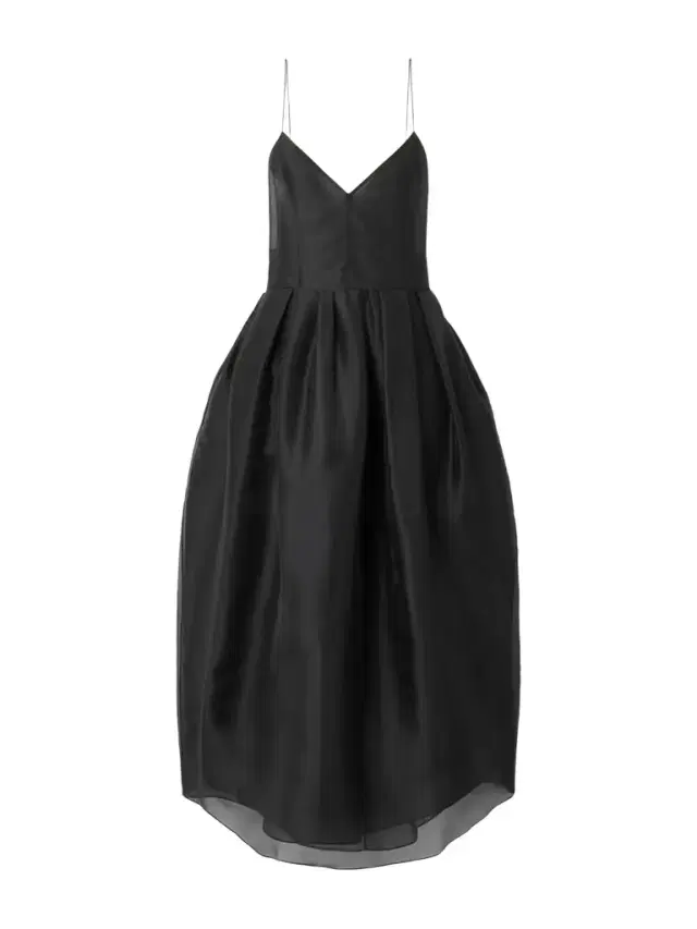 Colette Asymmetric Pleated Silk-organza Gown