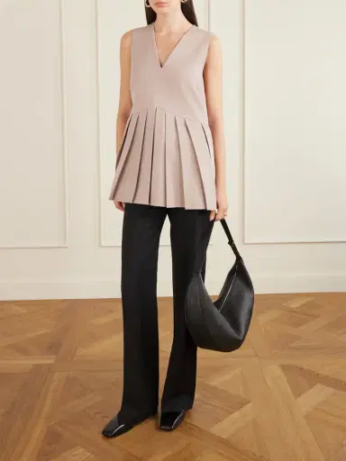 Jil Sander Pleated Wool-twill Top | Thumbnail 2 Jil Sander Pleated Wool-twill Top | Thumbnail 2