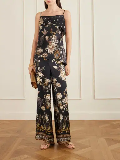 Camilla Embellished Embroidered Printed Silk-satin Pants | Thumbnail 2 Camilla Embellished Embroidered Printed Silk-satin Pants | Thumbnail 2