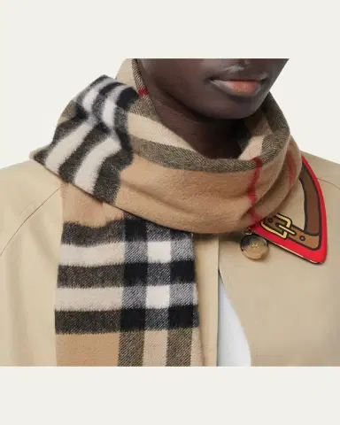 Burberry Giant Check Cashmere Scarf | Thumbnail 7