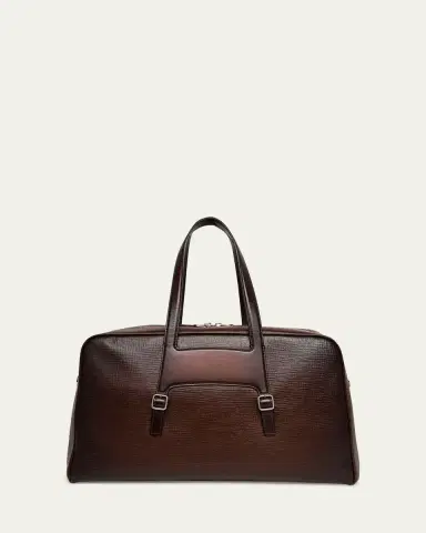 Santoni Men's Leather Weekender Duffel Bag | Thumbnail 3 Santoni Men's Leather Weekender Duffel Bag | Thumbnail 3