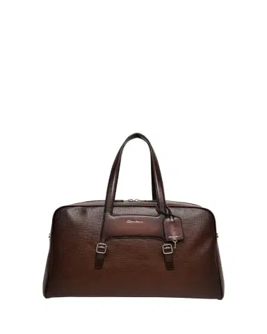 Santoni Men's Leather Weekender Duffel Bag | Thumbnail 1 Santoni Men's Leather Weekender Duffel Bag | Thumbnail 1