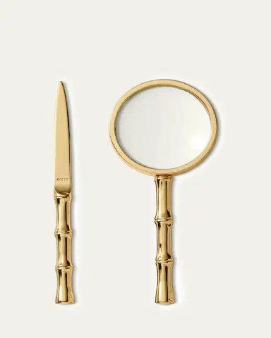 AERIN Ava Bamboo Magnifying Glass and Letter Opener | Thumbnail 2 AERIN Ava Bamboo Magnifying Glass and Letter Opener | Thumbnail 2