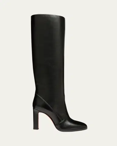 Santoni Andy Leather Stiletto Knee Boots | Thumbnail 5