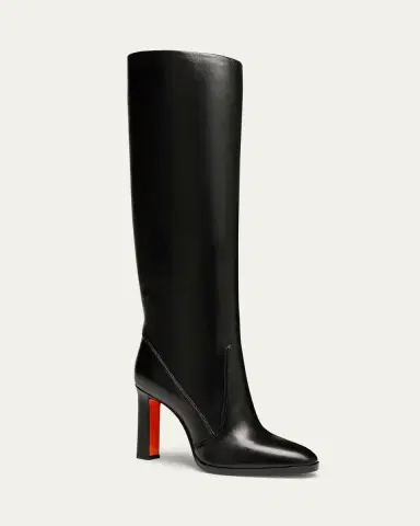 Santoni Andy Leather Stiletto Knee Boots | Thumbnail 6