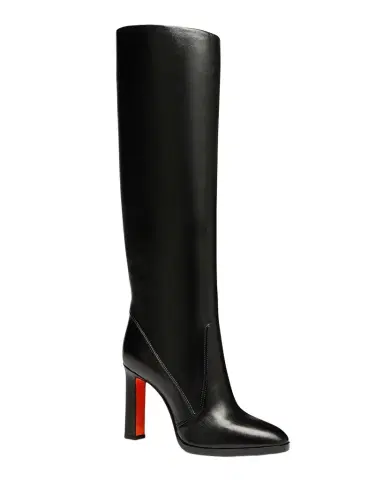 Santoni Andy Leather Stiletto Knee Boots | Thumbnail 1
