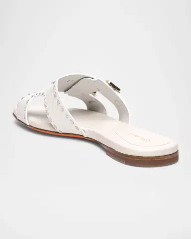 Santoni Didi Double-Monk Flat Slide Sandals | Thumbnail 2 Santoni Didi Double-Monk Flat Slide Sandals | Thumbnail 2