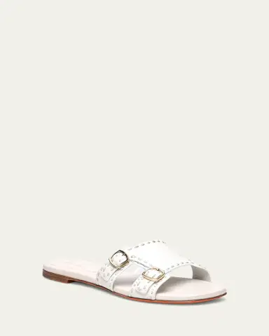Santoni Didi Double-Monk Flat Slide Sandals | Thumbnail 5 Santoni Didi Double-Monk Flat Slide Sandals | Thumbnail 5