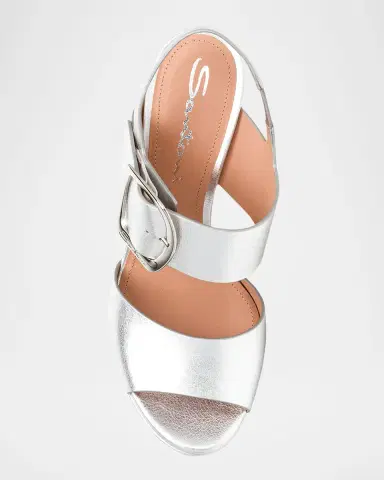 Santoni Bruxel Metallic Buckle Platform Sandals | Thumbnail 3 Santoni Bruxel Metallic Buckle Platform Sandals | Thumbnail 3