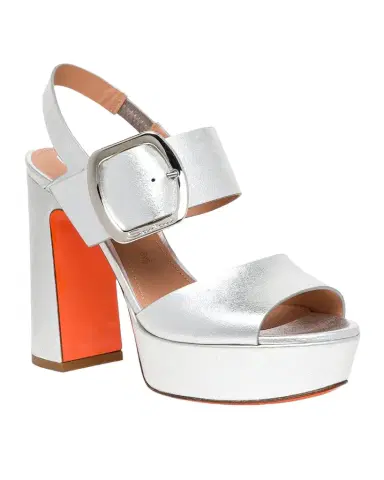 Santoni Bruxel Metallic Buckle Platform Sandals | Thumbnail 1 Santoni Bruxel Metallic Buckle Platform Sandals | Thumbnail 1