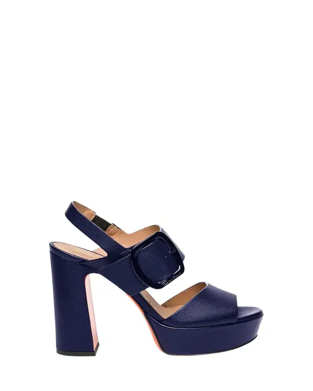 Bruxel Leather Buckle Platform Sandals