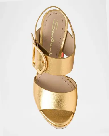 Santoni Bruxel Metallic Buckle Platform Sandals | Thumbnail 3 Santoni Bruxel Metallic Buckle Platform Sandals | Thumbnail 3