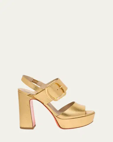 Santoni Bruxel Metallic Buckle Platform Sandals | Thumbnail 4 Santoni Bruxel Metallic Buckle Platform Sandals | Thumbnail 4