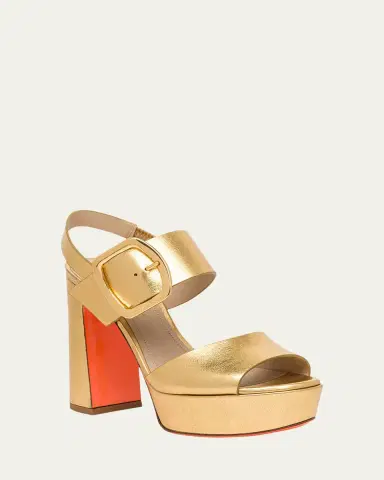 Santoni Bruxel Metallic Buckle Platform Sandals | Thumbnail 5 Santoni Bruxel Metallic Buckle Platform Sandals | Thumbnail 5