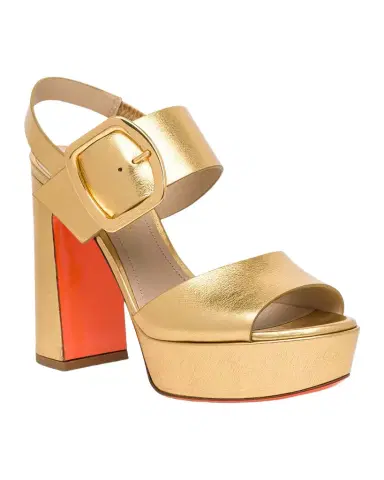Santoni Bruxel Metallic Buckle Platform Sandals | Thumbnail 1 Santoni Bruxel Metallic Buckle Platform Sandals | Thumbnail 1