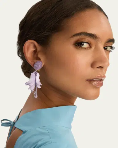 Oscar de la Renta Petal Dangle Earrings | Thumbnail 2 Oscar de la Renta Petal Dangle Earrings | Thumbnail 2