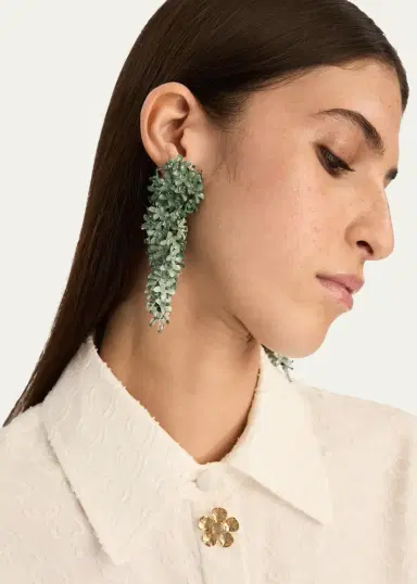 Oscar de la Renta Cascading Flower Earrings | Thumbnail 2 Oscar de la Renta Cascading Flower Earrings | Thumbnail 2