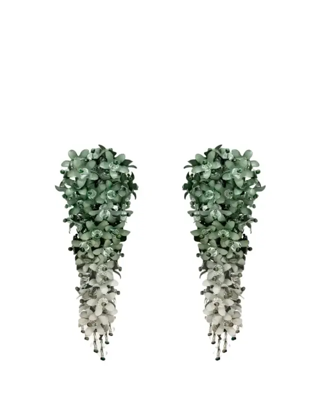 Oscar de la Renta Cascading Flower Earrings
