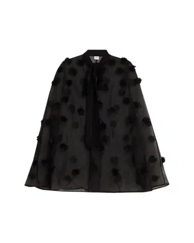Carolyn Rowan Floral Appliqué Silk Cape | Thumbnail 1