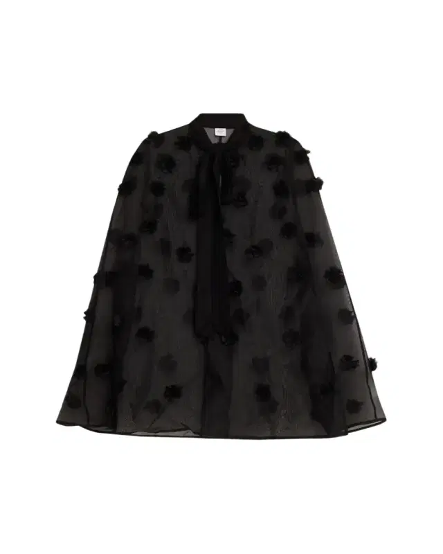 Floral Appliqué Silk Cape