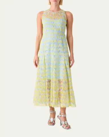 Akris punto Scribble Embroidered Tulle Sleeveless Maxi Dress | Thumbnail 2 Akris punto Scribble Embroidered Tulle Sleeveless Maxi Dress | Thumbnail 2