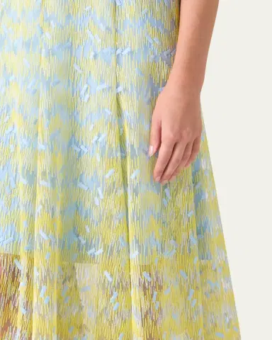 Akris punto Scribble Embroidered Tulle Sleeveless Maxi Dress | Thumbnail 5 Akris punto Scribble Embroidered Tulle Sleeveless Maxi Dress | Thumbnail 5