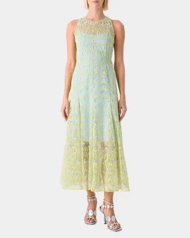 Akris punto Scribble Embroidered Tulle Sleeveless Maxi Dress | Thumbnail 6 Akris punto Scribble Embroidered Tulle Sleeveless Maxi Dress | Thumbnail 6