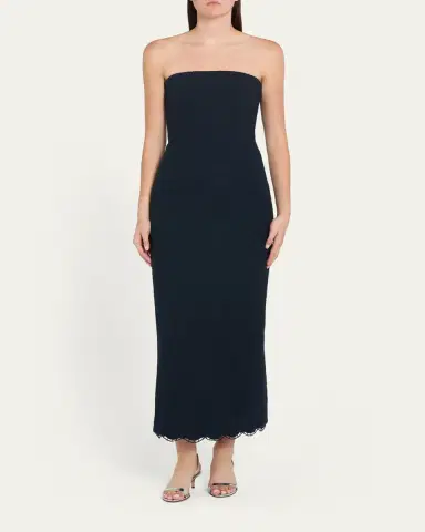 Oscar de la Renta Strapless Tweed Maxi Dress | Thumbnail 2 Oscar de la Renta Strapless Tweed Maxi Dress | Thumbnail 2